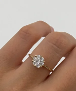 14 AYAR 6 KÖŞE BAGET YÜZÜK 1.36 GR - Görsel 1