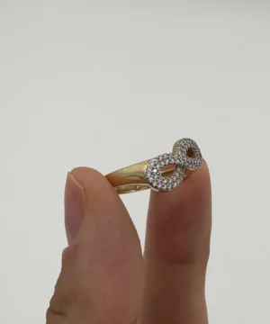 14 AYAR SONSUZLUK İŞARETLİ BAGET YÜZÜK 2.10 GR - Görsel 2