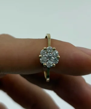 14 AYAR 6 KÖŞE BAGET YÜZÜK 1.36 GR - Görsel 2