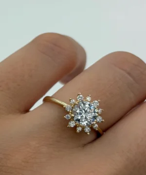 14 AYAR LOTUS YÜZÜK 2.70 GR - Görsel 3