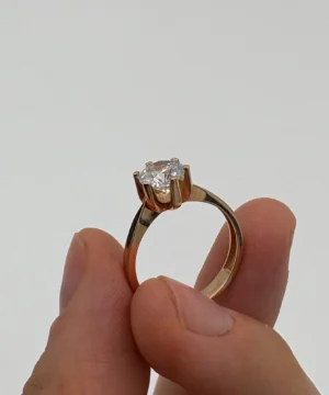 14 AYAR 6 KÖŞE BAGET YÜZÜK 1.36 GR - Görsel 4